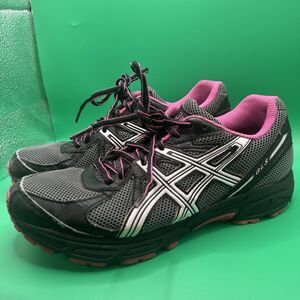 Asics GLS Pink Black Gray Sneakers Women's Size 7.5 Athletic Mesh Running Shoes